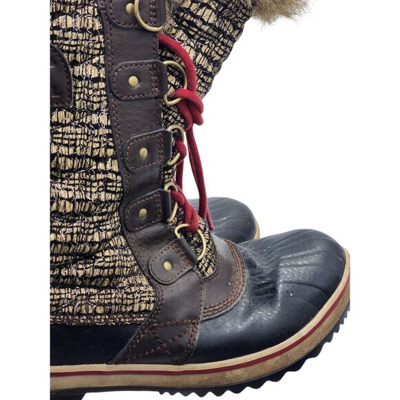 Sorel Tofino Boots Womens 9 Faux Fur Waterproof Winter Snow NL2388-231 Gorpcore - Picture 16 of 16